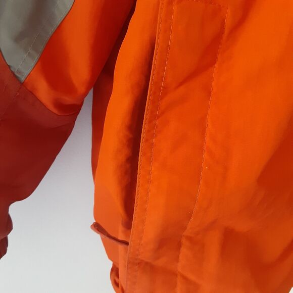 LL Bean Vtg Outdoor Polyester Winter Jacket Orange Gray Men's M OWV93 - Picture 6 of 16